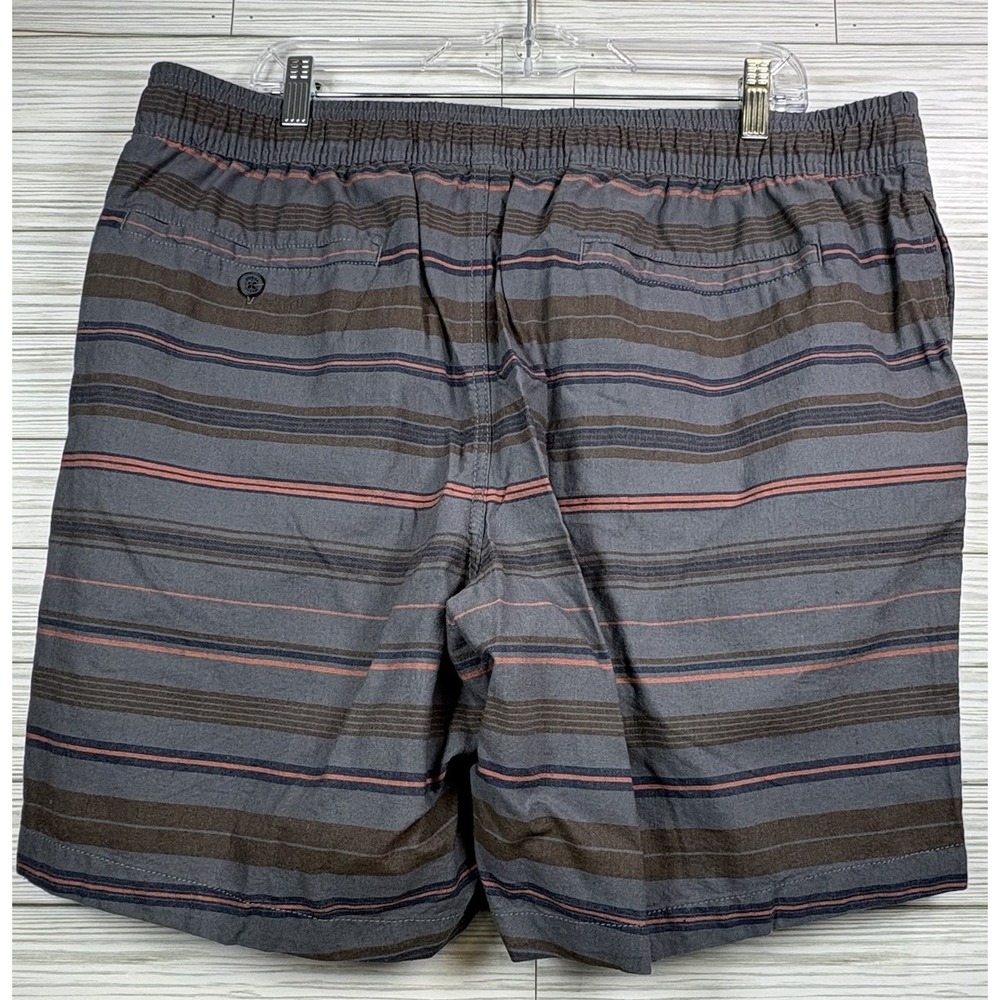ONeill Men's Low Key Casual Striped Shorts Gray Red Sz 2XL Summer Beach - Picture 2 of 8